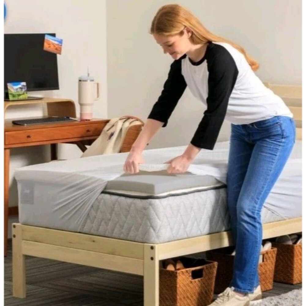 Sealy Twin XL Charcoal Infused Memory Foam Dorm Sleep Bundle, 3-Piece Set New - Picture 3 of 4